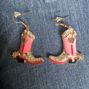 Cowboy boot earrings
